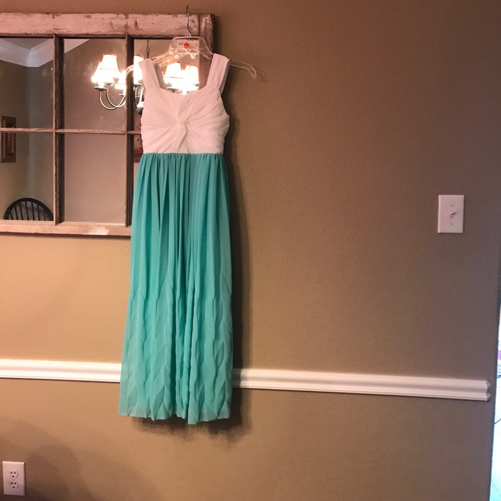 Aqua/White Maxi Dress